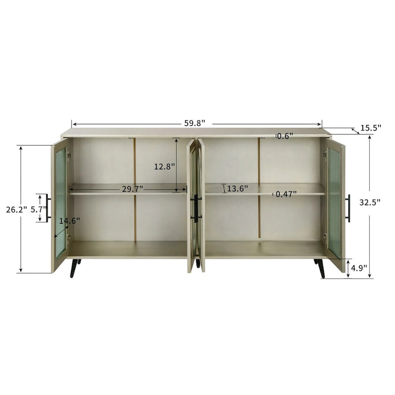 Meuble TV pour téléviseurs de plus de 65 pouces, meuble TV en bois avec placard de rangement et étagères réglables, console multimédia pour salon et chambre à coucher