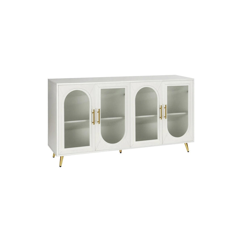 Meuble TV pour téléviseurs de plus de 65 pouces, meuble TV en bois avec placard de rangement et étagères réglables, console multimédia pour salon et chambre à coucher