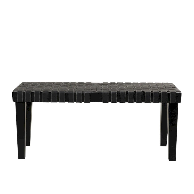 Banc tissé en bois - Noir ou Marron - Roche River Decor