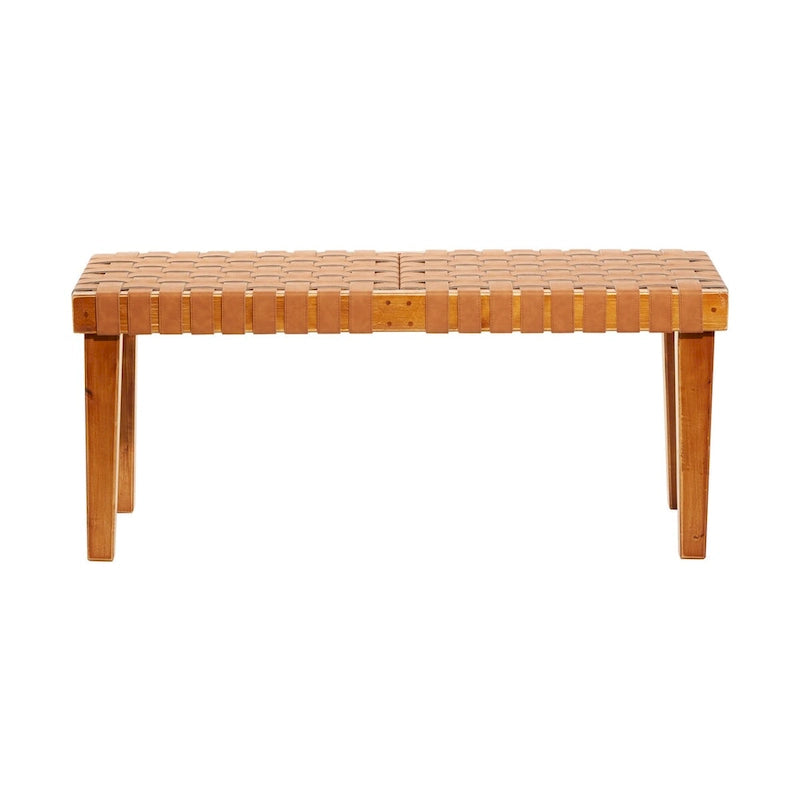Banc tissé en bois - Noir ou Marron - Roche River Decor
