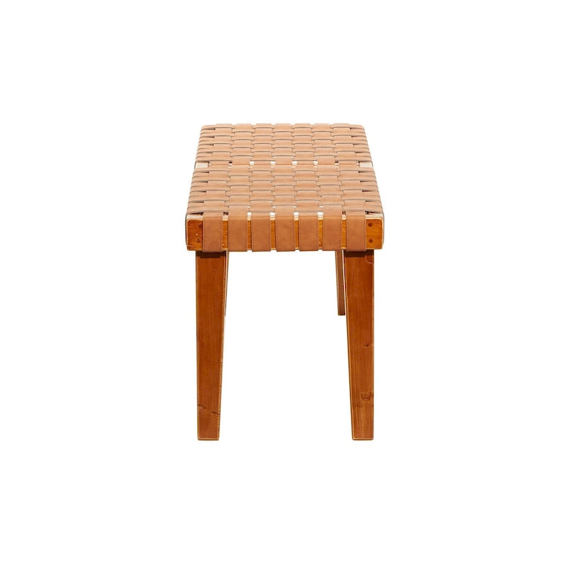 Banc tissé en bois - Noir ou Marron - Roche River Decor