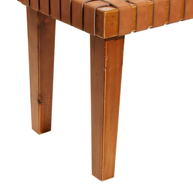 Banc tissé en bois - Noir ou Marron - Roche River Decor