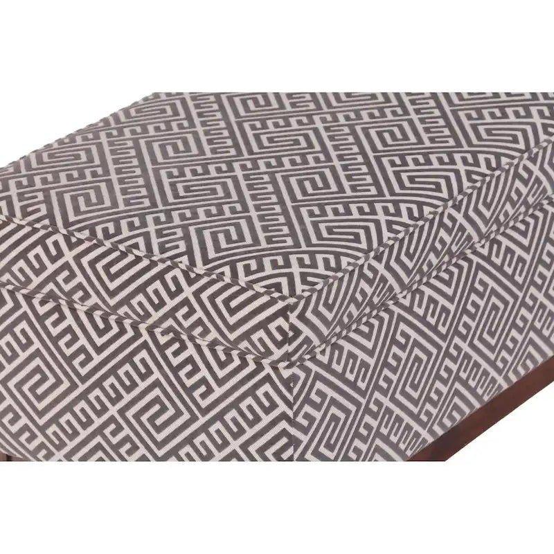 Pouffe de rangement tufté Brooke avec garniture en bois de style transitionnel
