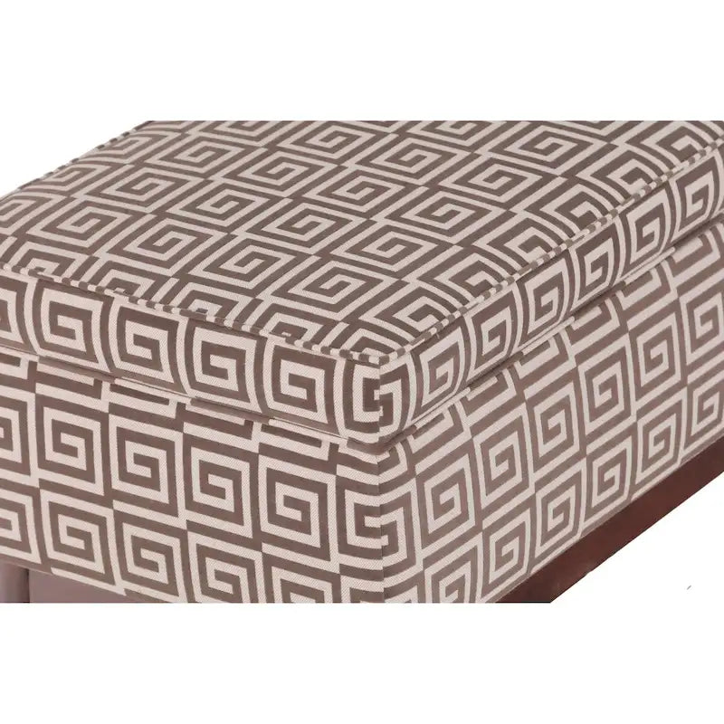 Pouffe de rangement tufté Brooke avec garniture en bois de style transitionnel
