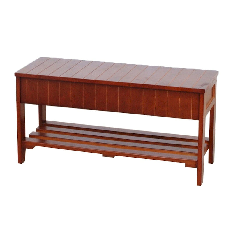 Banc à chaussures en bois massif avec rangement