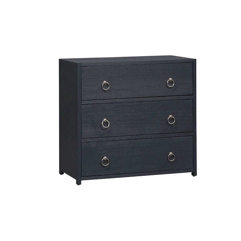 Meuble d'appoint East End en denim brossé, blanc et noir