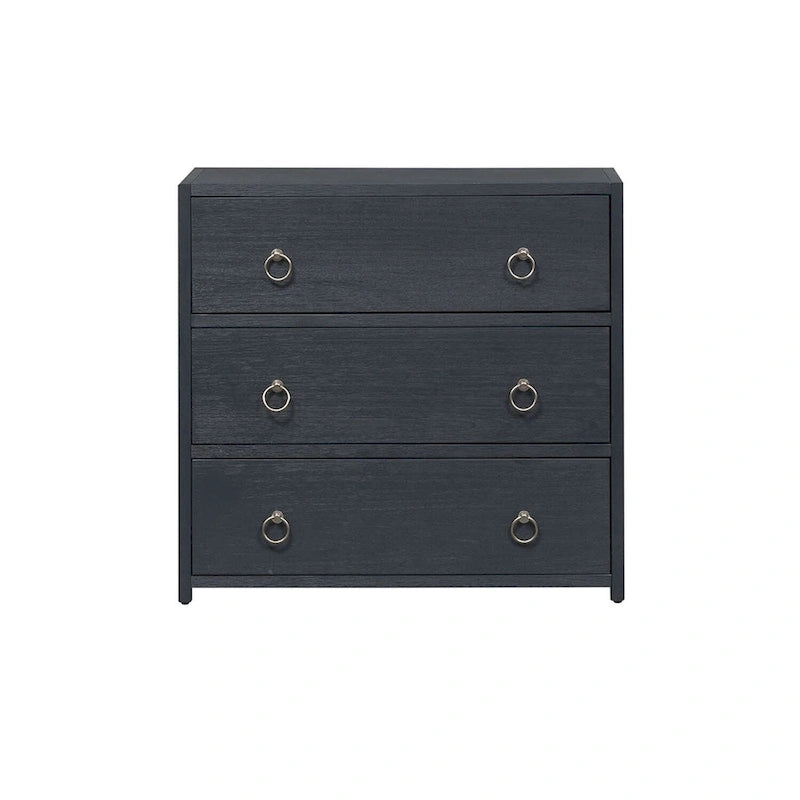 Meuble d'appoint East End en denim brossé, blanc et noir