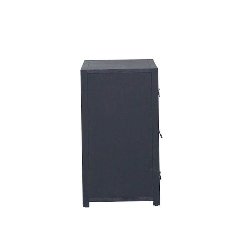 Meuble d'appoint East End en denim brossé, blanc et noir
