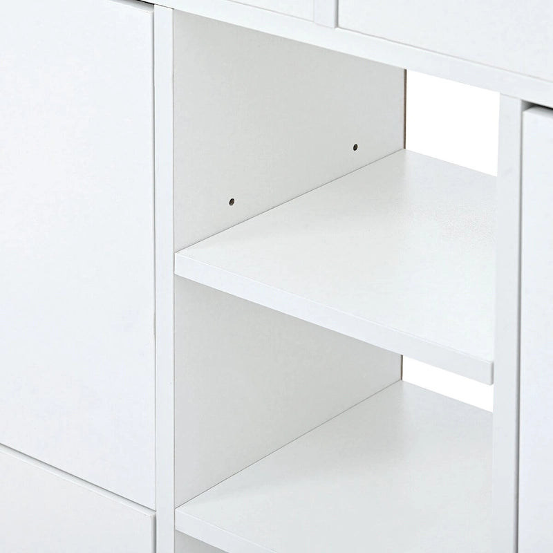 Meuble à chaussures 2 niveaux avec 4 tiroirs basculants, organisateur de rangement autoportant blanc