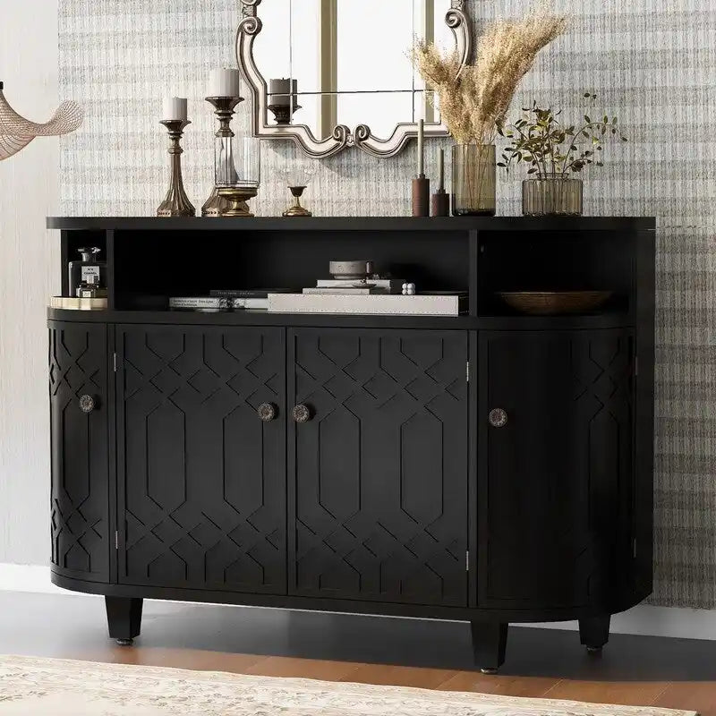 Meuble de rangement 48W avec quatre portes et étagères réglables - N/A