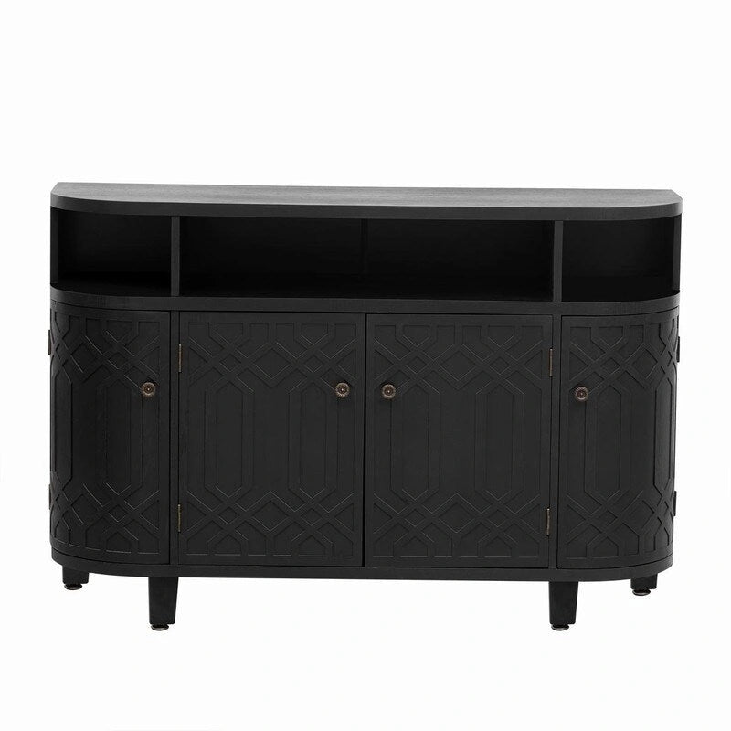 Meuble de rangement 48W avec quatre portes et étagères réglables - N/A