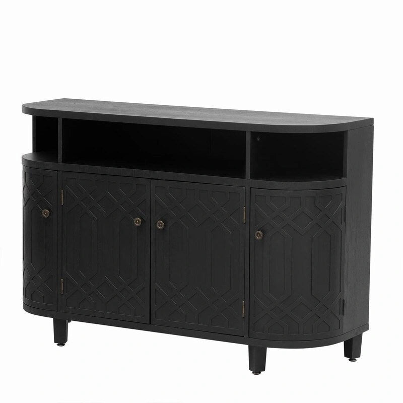Meuble de rangement 48W avec quatre portes et étagères réglables - N/A