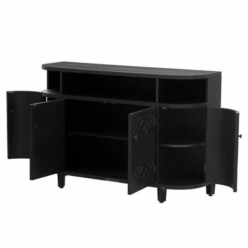 Meuble de rangement 48W avec quatre portes et étagères réglables - N/A