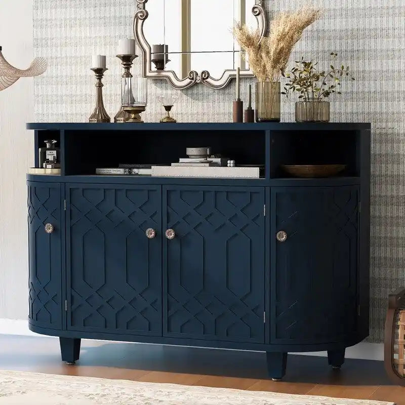 Meuble de rangement 48W avec quatre portes et étagères réglables - N/A