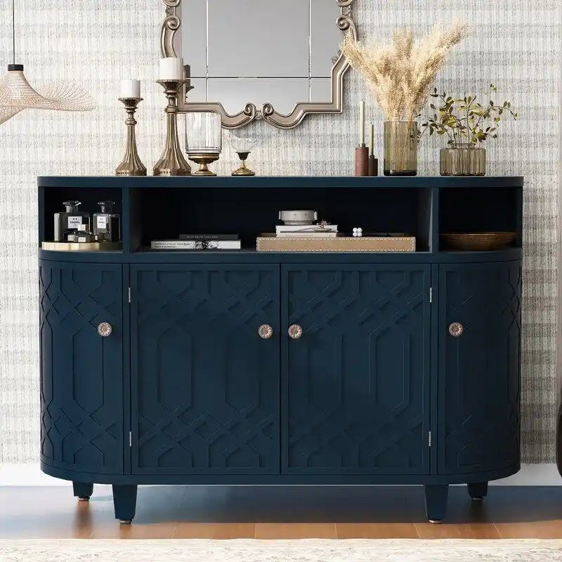 Meuble de rangement 48W avec quatre portes et étagères réglables - N/A
