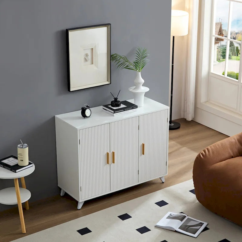 Bahut/Buffet moderne texturé ondulé avec 3 portes
