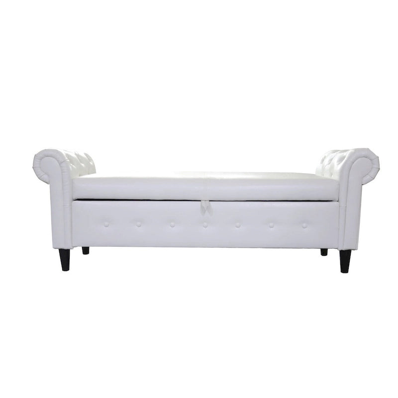 Banc ottoman à accoudoirs en cuir PU, banc capitonné, tabouret de canapé, banc repose-pieds pour entrée, salon et fenêtre