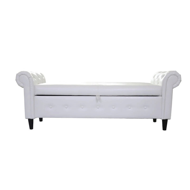 Banc ottoman à accoudoirs en cuir PU, banc capitonné, tabouret de canapé, banc repose-pieds pour entrée, salon et fenêtre