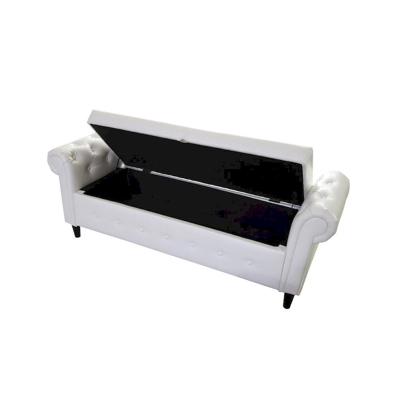 Banc ottoman à accoudoirs en cuir PU, banc capitonné, tabouret de canapé, banc repose-pieds pour entrée, salon et fenêtre