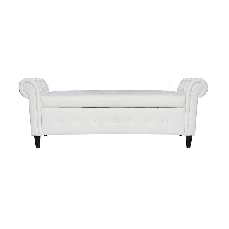 Banc ottoman à accoudoirs en cuir PU, banc capitonné, tabouret de canapé, banc repose-pieds pour entrée, salon et fenêtre