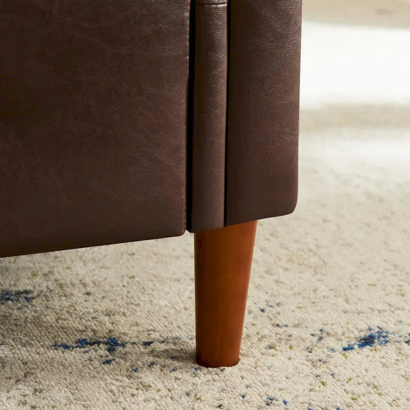 Banc ottoman à accoudoirs en cuir PU, banc capitonné, tabouret de canapé, banc repose-pieds pour entrée, salon et fenêtre