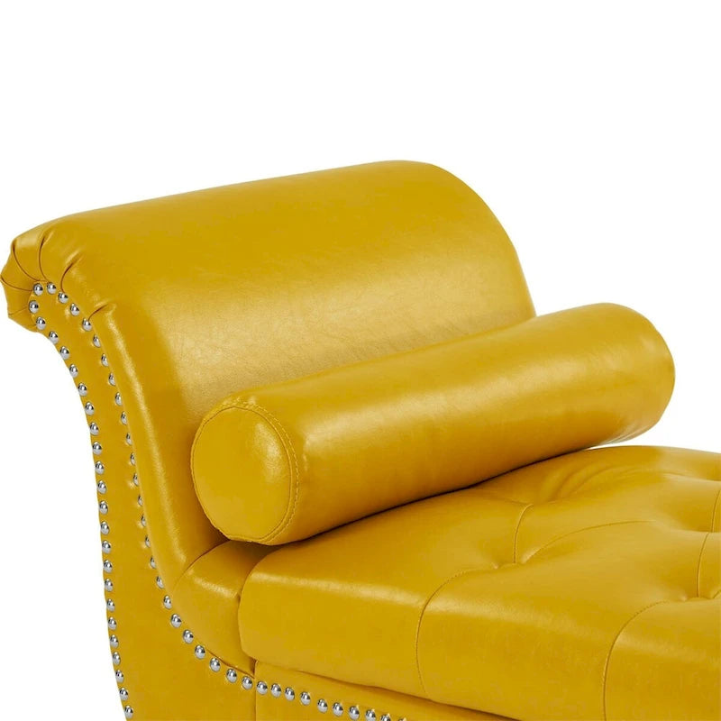 Banc ottoman à accoudoirs en cuir PU, banc capitonné, tabouret de canapé, banc repose-pieds pour entrée, salon et fenêtre