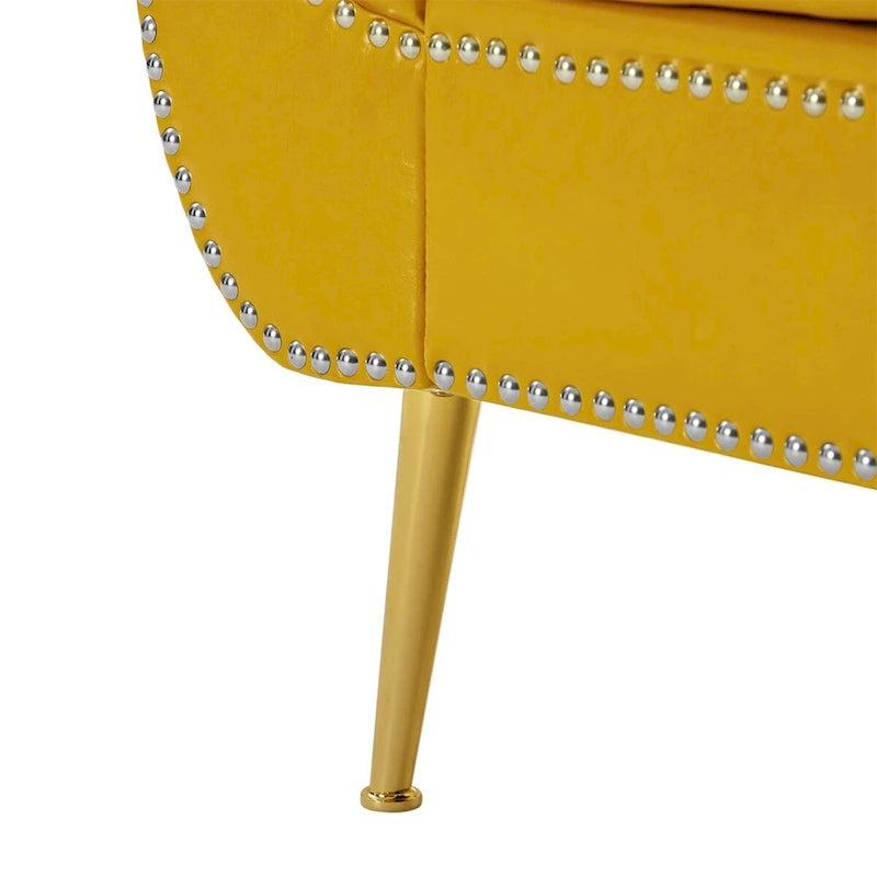 Banc ottoman à accoudoirs en cuir PU, banc capitonné, tabouret de canapé, banc repose-pieds pour entrée, salon et fenêtre