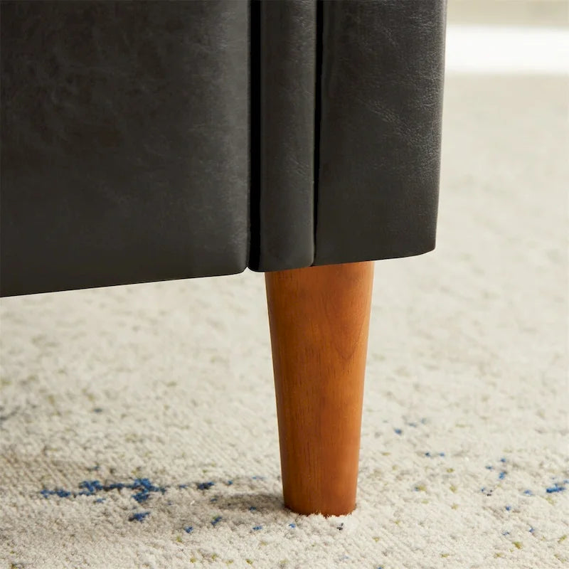Banc ottoman à accoudoirs en cuir PU, banc capitonné, tabouret de canapé, banc repose-pieds pour entrée, salon et fenêtre