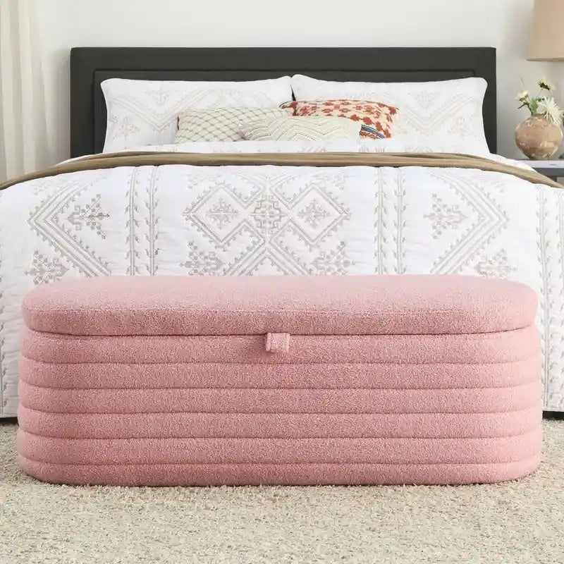 Banc de rangement ottoman en tissu rembourré de 45,5 L