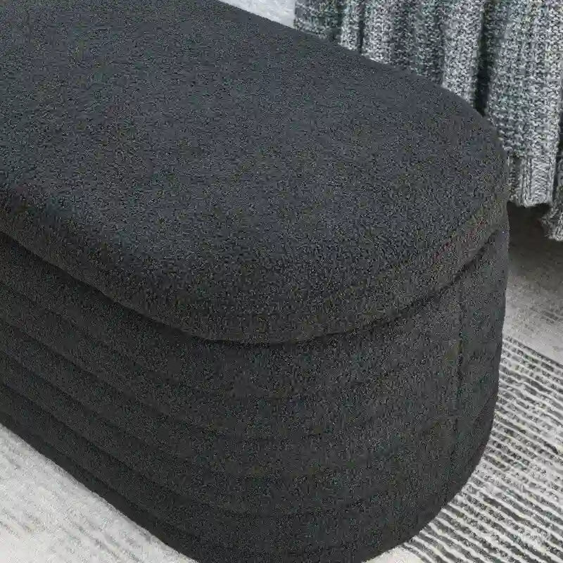 Banc de rangement ottoman en tissu rembourré de 45,5 L