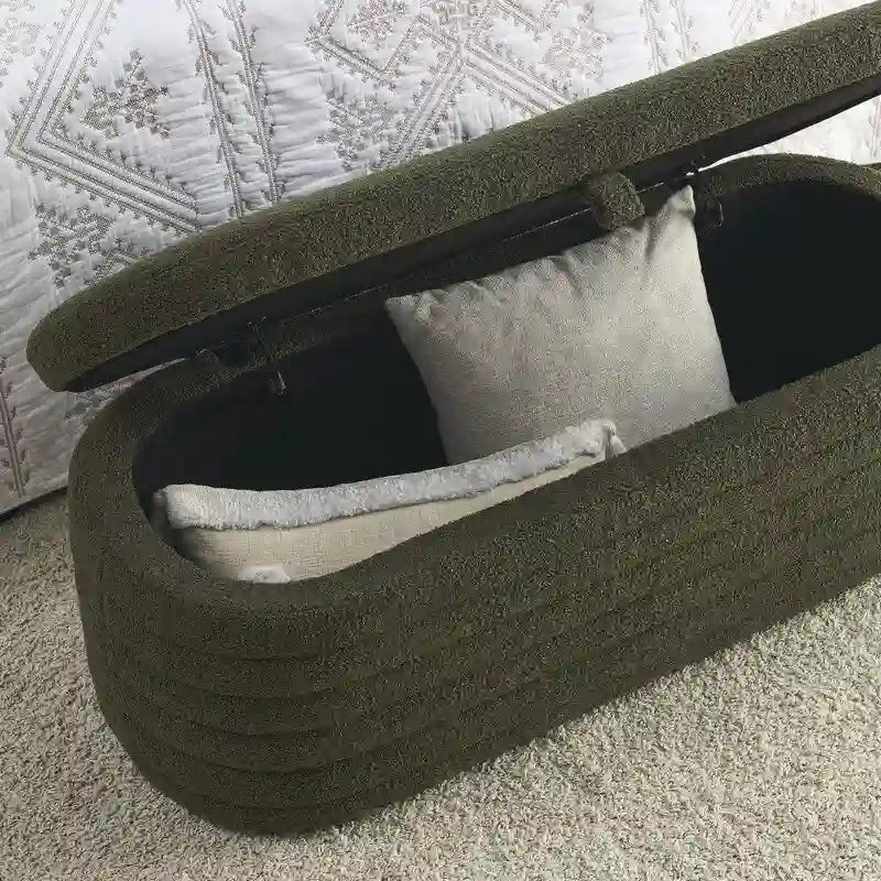 Banc de rangement ottoman en tissu rembourré de 45,5 L