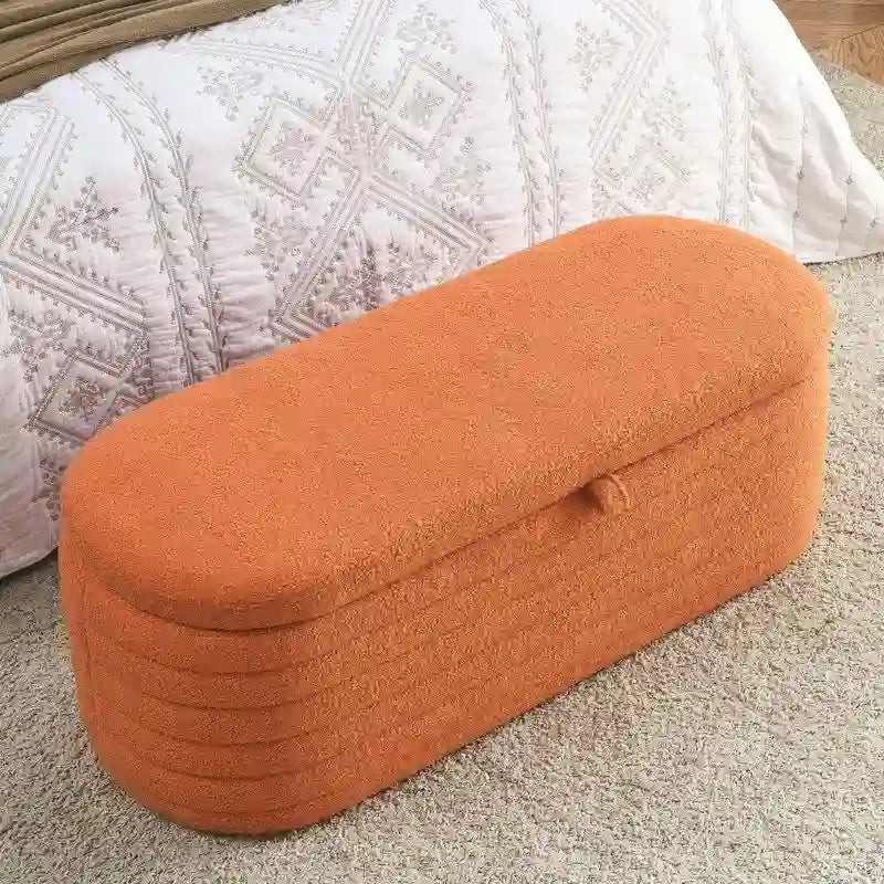 Banc de rangement ottoman en tissu rembourré de 45,5 L