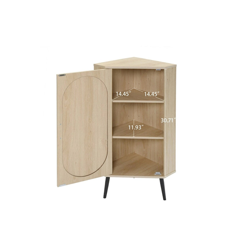 Meuble d'angle, porte en rotin, tables d'angle autoportantes pour petits espaces, étagère d'angle pour salon, cuisine, chambre