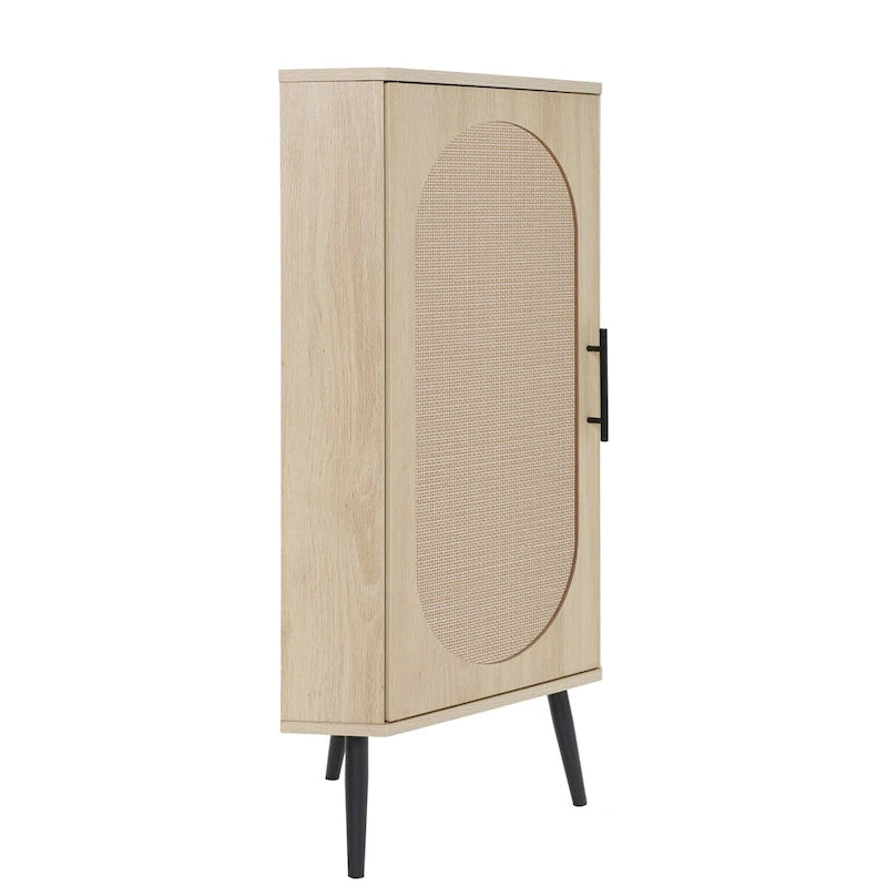 Meuble d'angle, porte en rotin, tables d'angle autoportantes pour petits espaces, étagère d'angle pour salon, cuisine, chambre