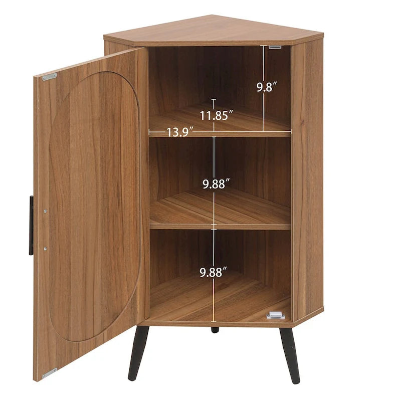 Meuble d'angle, porte en rotin, tables d'angle autoportantes pour petits espaces, étagère d'angle pour salon, cuisine, chambre