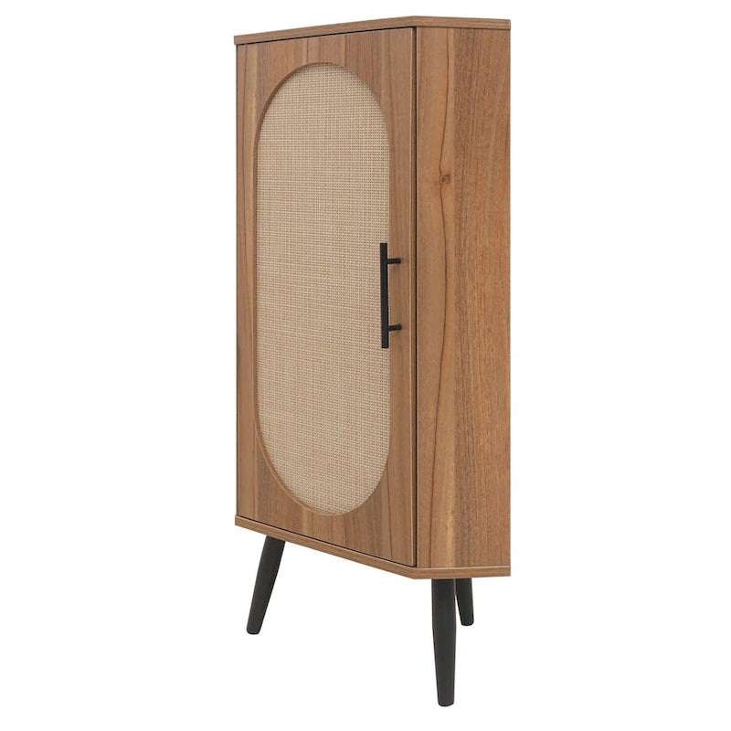 Meuble d'angle, porte en rotin, tables d'angle autoportantes pour petits espaces, étagère d'angle pour salon, cuisine, chambre