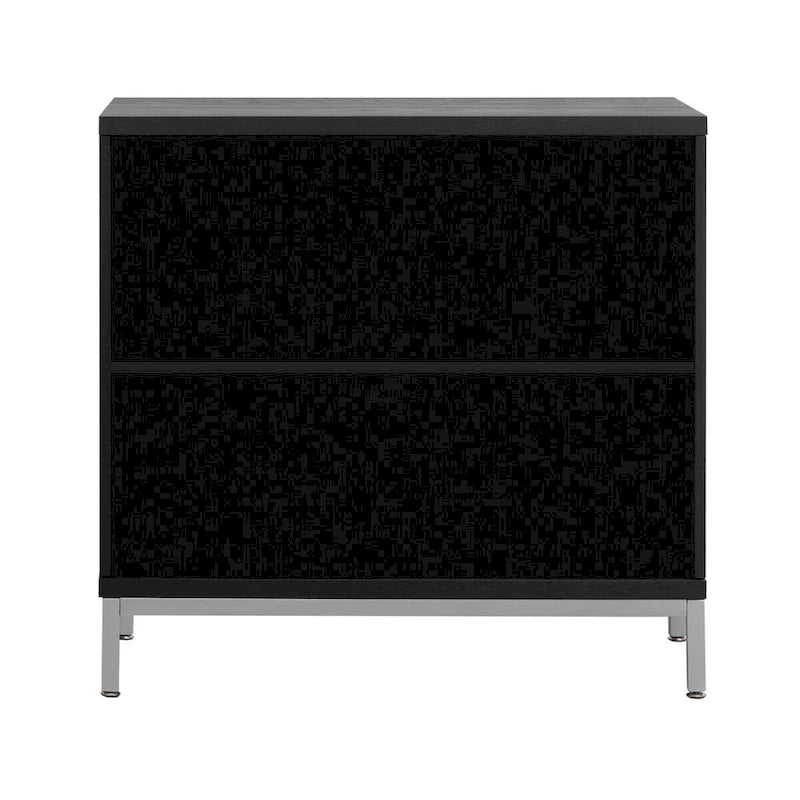 Meuble d'appoint avec placage en bois massif et piètement en métal - 34L x 15.5l x 31.9H