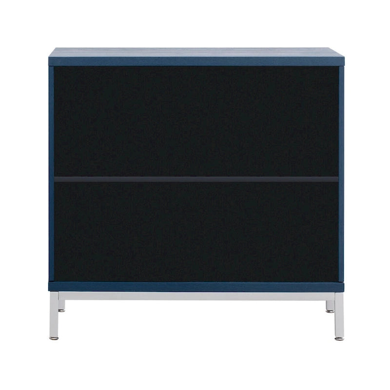 Meuble d'appoint avec placage en bois massif et piètement en métal - 34L x 15.5l x 31.9H