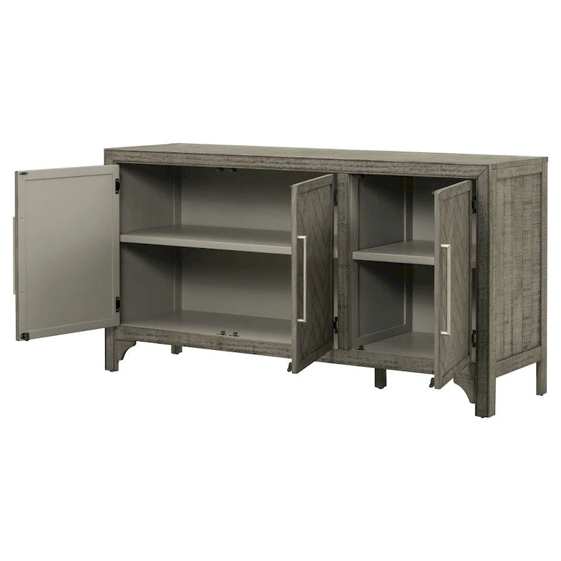 Meuble de rangement polyvalent avec placage MDF+Pin, étagères réglables, adapté