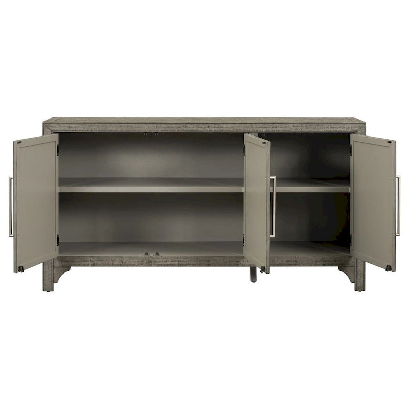 Meuble de rangement polyvalent avec placage MDF+Pin, étagères réglables, adapté