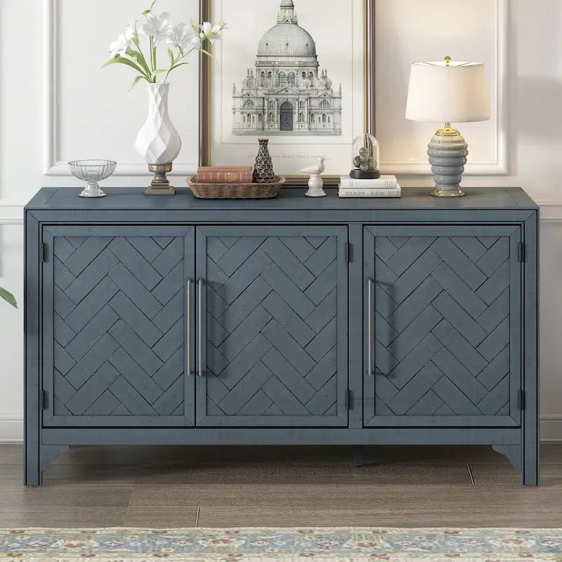 Meuble de rangement polyvalent avec placage MDF+Pin, étagères réglables, adapté