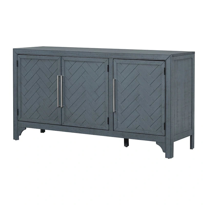 Meuble de rangement polyvalent avec placage MDF+Pin, étagères réglables, adapté