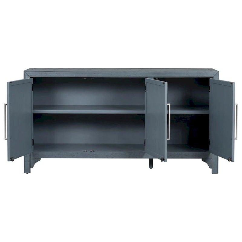 Meuble de rangement polyvalent avec placage MDF+Pin, étagères réglables, adapté