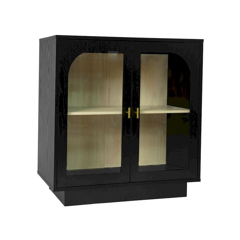 2 meubles de rangement avec portes vitrées pour le salon, la salle à manger et le bureau