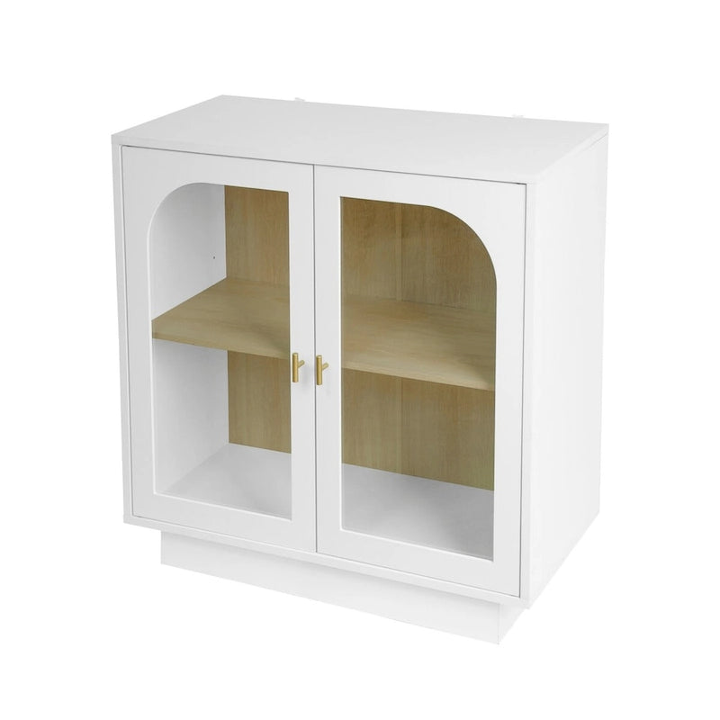 2 meubles de rangement avec portes vitrées pour le salon, la salle à manger et le bureau