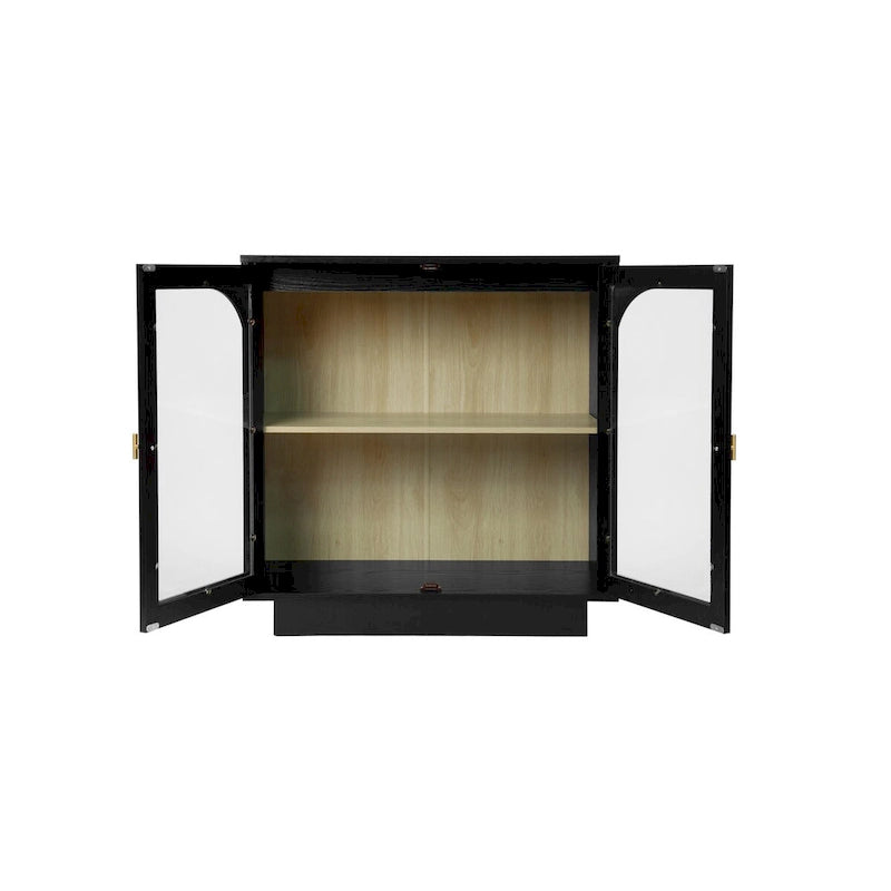 2 meubles de rangement avec portes vitrées pour le salon, la salle à manger et le bureau