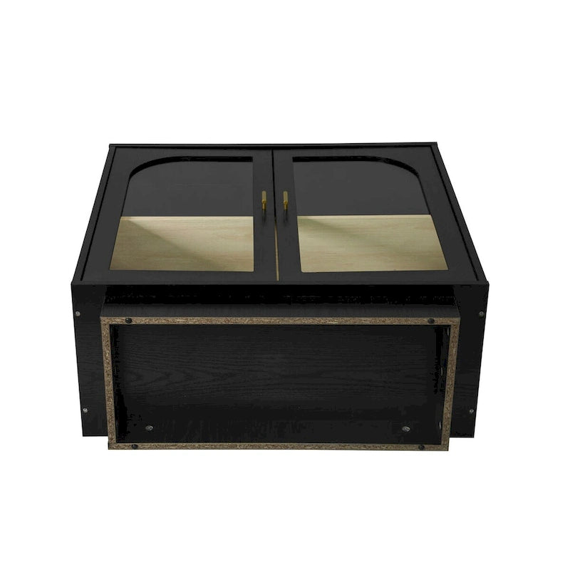 2 meubles de rangement avec portes vitrées pour le salon, la salle à manger et le bureau