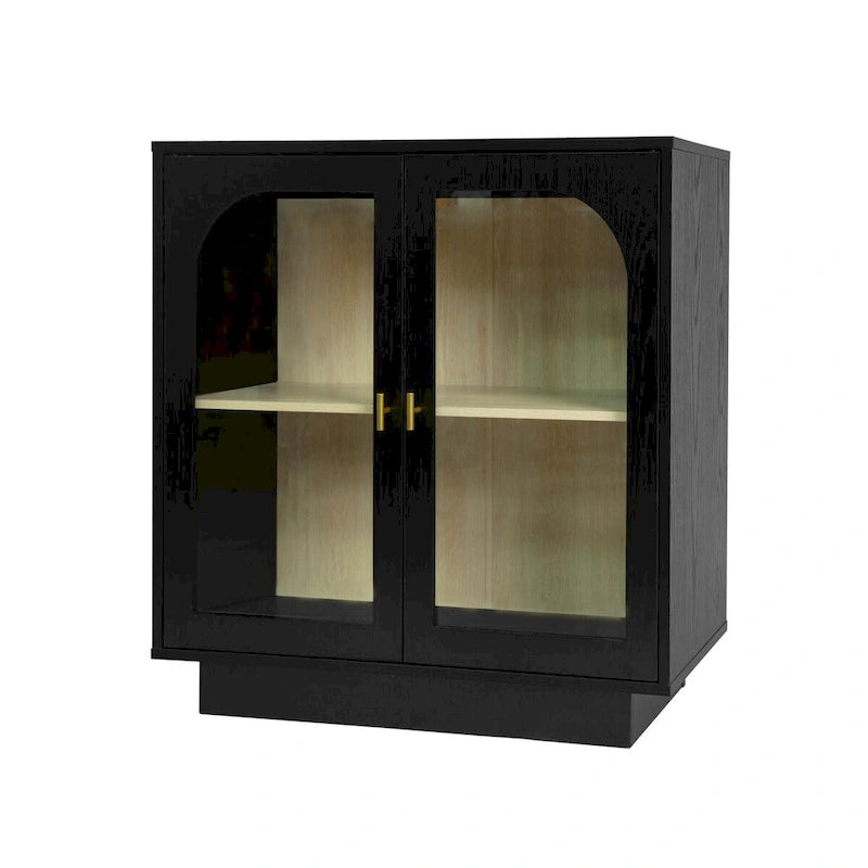 2 meubles de rangement avec portes vitrées pour le salon, la salle à manger et le bureau