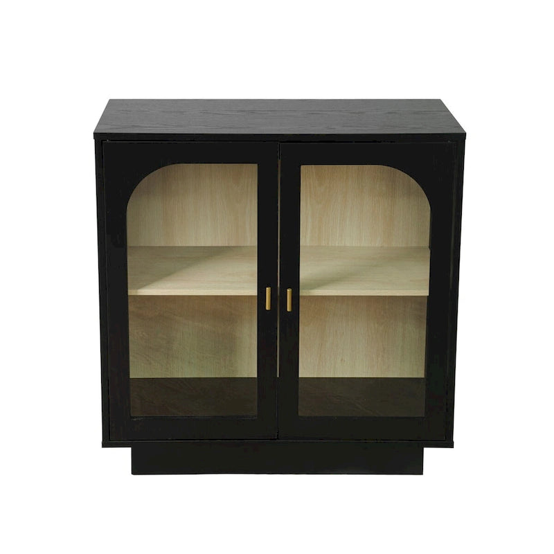 2 meubles de rangement avec portes vitrées pour le salon, la salle à manger et le bureau