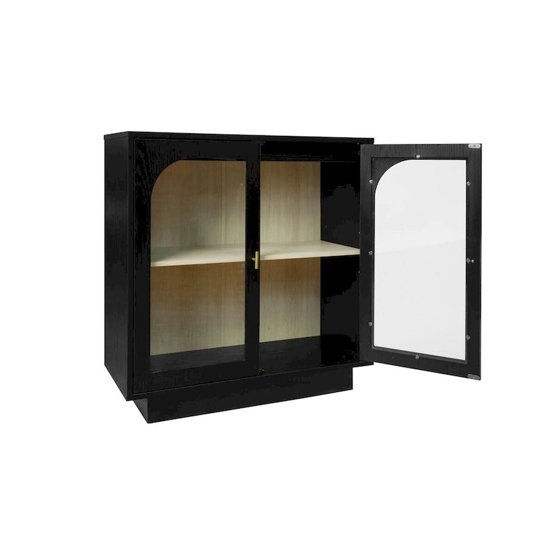 2 meubles de rangement avec portes vitrées pour le salon, la salle à manger et le bureau